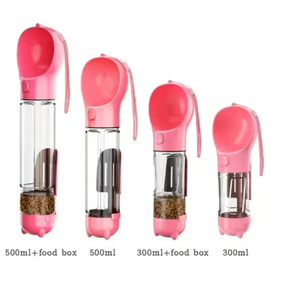 3-in-1 Portable Dog Water Bottle and Food Dispenser